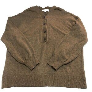 Loft Women's Blouse Shirt Soft and Comfy Long Sleeve XL Relaxed Buttons Green